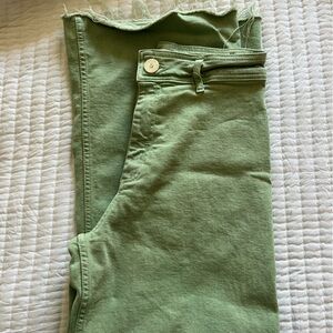 Zara Mint Green Denim Skirt with Button Accent